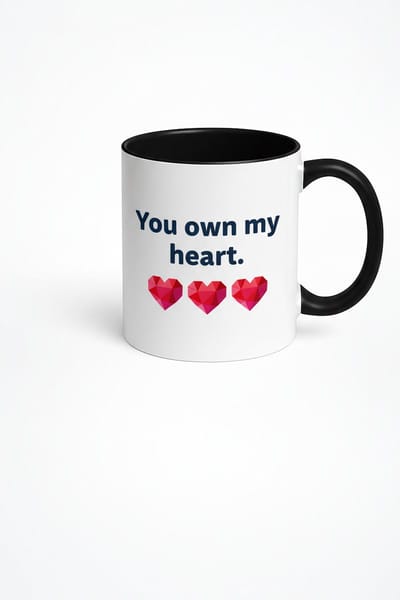 You Own My Heart Mok met Game Hartjes - Liefdevolle Koffiemok - Valentijn Cadeau