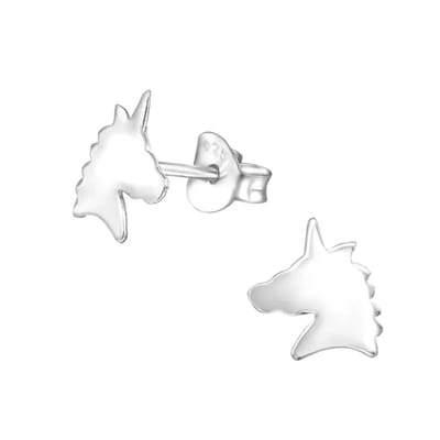 Aramat Jewels | Oorbellen | Unieke Zilveren Unicorn Oorbellen - Kinderoorbellen | | | |9mm | Zilver | Kinderen | Verkleurd niet