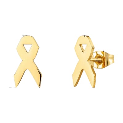 Aramat Jewels | Oorbellen | Pink Ribbon Oorbellen RVS | Goudkleur | | | Staal | Kinderen, Volwassenen | Verkleurd niet