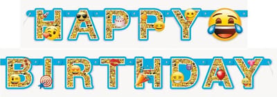 UNIQUE - Happy Birthday verjaardagsslinger Emoji - Decoratie > Slingers en hangdecoraties