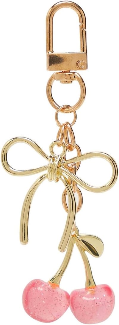 Thijox - Hanger Bag Charms Goud Kers Roze Sleutelhanger Tasversiering Accessoires Tas Charms Voor Feest, School, Dagelijks Gebruik