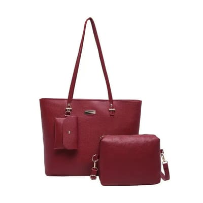 Bovista Handtas Dames - Schoudertas - School - Shopper - Schooltas - Werktas - 3-Delige Set - Rood