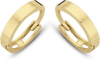 New Bling 9NBG-0047 - Gouden oorringen - 14 Karaat - Glad - 10mm - Geel Goud