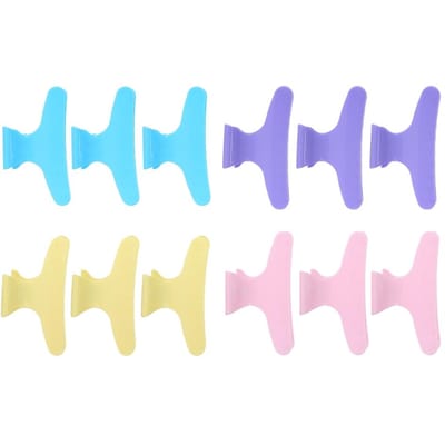 Lot de 12 pinces à cheveux papillon pour maintenir les cheveux en place, pinces à griffes pour séparer les mèches, outil de coiffure Colorful Hair Clips