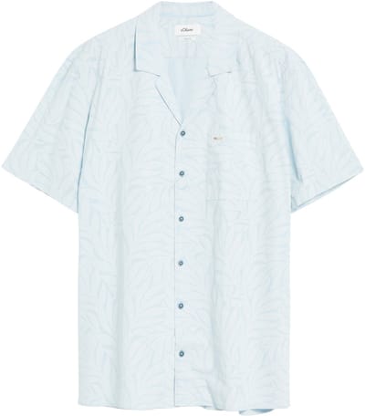 Korte Mouwen Shirt met Patroon in Katoen en Viscose Mix s.Oliver