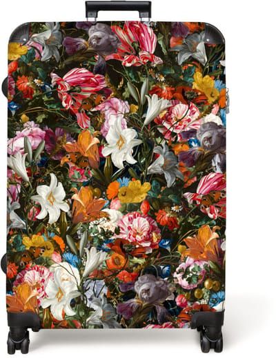 NoBoringSuitcases.com® - Koffer groot - Reiskoffer lichtgewicht - Bloemen - Kunst - Oude meesters - Vrouw - Rolkoffer met 4 wielen - Grote trolley XL - 98 liter bagage