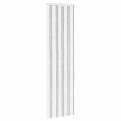 vidaXL - Insecten - Gordijn - Chenille - Lichtgrijs - en - wit - 56 - x - 200 - cm - 100% - PP