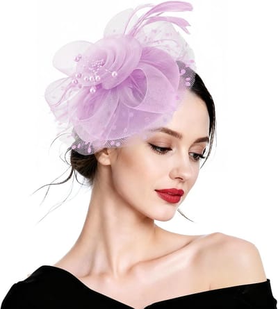 Elegante Cocktail Hoedjes voor Dames en Meisjes - Fascinator met Bloem en Veertjes