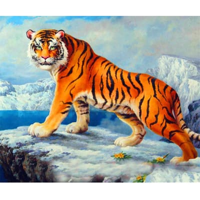 DIY 5D Diamond Schilderen Cross Stitch Felle tijger Mozaïek Diamant Borduren Handwerken 20X30CM orange