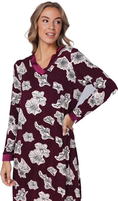 Pastunette Premium - Nachthemd - Burgundy Dream - Ecovero Viscose - Maat 40