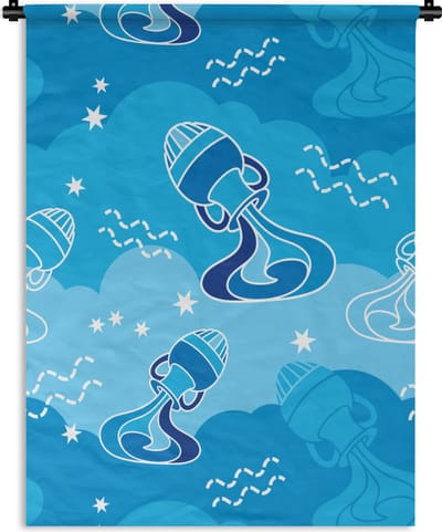 Wandkleed - Wanddoek - Aquarius - Design - Zodiac - 90x120 cm - Wandtapijt