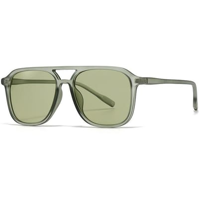 Ins Retro Vierkante Dameszonnebril met Dubbele Brug Stijlvol Luipaardpatroon Verlooplenzen Heren Trend Gafas de sol UV-bescherming 400 as  picture