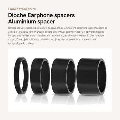 Dailygoods- Earphone Spacers 4 Stuks - Aluminium Legering - 5mm/10mm/15mm/20mm - Geschikt voor Fiets Voorvork - Duurzaam en Robuust - Lichtgewicht en Eenvoudig te Installeren - Bike Spacers