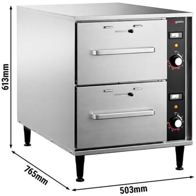 GGM Gastro Warmhalteschrank für Speisen - mit 2 Schubladen - separate Temperaturregelung