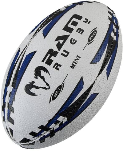 Mini Rugbybal - Maat 1 - 15 cm - 3D Grip - Blauw- Nr. 1 Rugby Merk in Europe - Perfecte vorm en Duurzaam