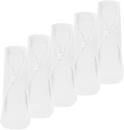 Herbruikbare Pads - Katoenen Wattenschijfjes - Menstruatie Bescherming - Lekvrij Ontwerp - 5 Stuks - Wit