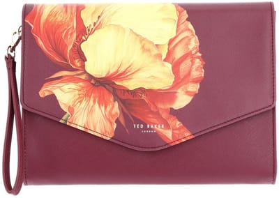 Ted Baker clutch Shimena Printed Flower Icon Envelope Pouch Wine (rood)paars