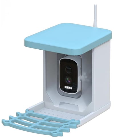 DnA® Vogelhuisje - Vogelvoederhuisje - Vogelhuisje Met Camera - Voederhuisje Met Camera - Lichtblauw - 20cm x 17cm x 20cm