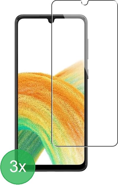 3x Screenprotector Tempered Glass Glazen Gehard Screen Protector 2.5D 9H (0.3mm) - Glasplaatje Geschikt voor: Samsung Galaxy A33 5G - glas - bescherm - beschermglas - ZT Accessoires