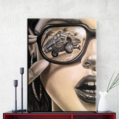 Moderne zonnebril mode vrouw canvas schilderij Wall Art foto Diamond schilderij Home decor 20X30CM gray