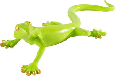 Gekko met gouden ogen en tenen 60x21x13 cm