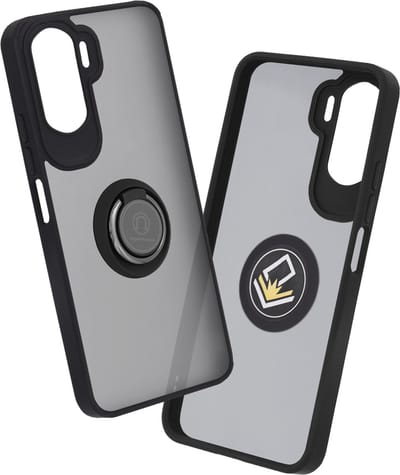 Hoesje geschikt voor HONOR 90 Lite - Techsuit Glinth Back Cover met ring en magneet - Zwart