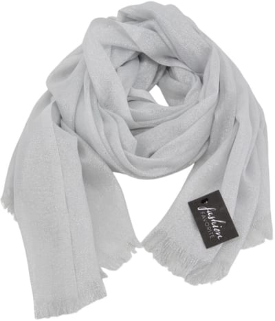 Shiny Glitter Sjaal - Zilver | Viscose | 200 x 80 cm | Fashion Favorite