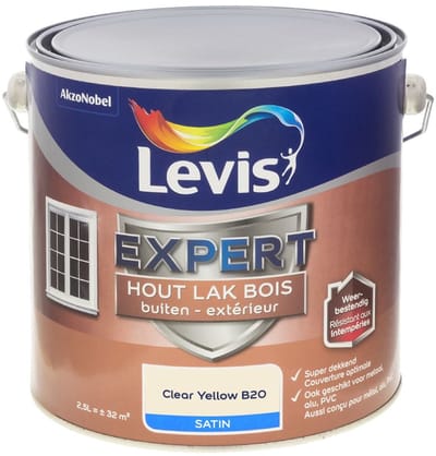 Levis - Expert Hout Lak Buiten Satin Mix - Clear Yellow B20 - Mengverf - 2,5 L