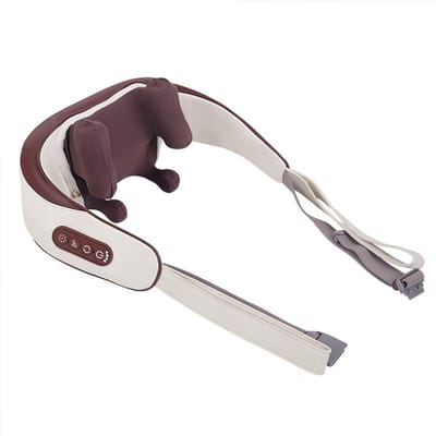 Shiatsu nek- en schoudermassager Verwarmde rugmassager U-vorm Diepe kneding Elektrisch massagekussen Sjaals Voor Nek Taille Been white