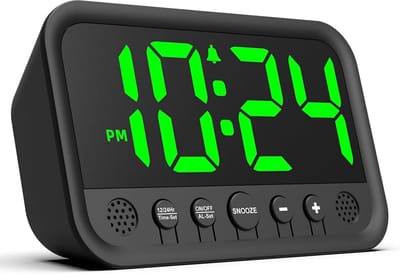 Digitale wekker met groot led-display voor de slaapkamer, luide wekker voor zware slapers, plug-in elektrische tafelklok met instelbaar volume, helderheid, snooze, 12/24 uur