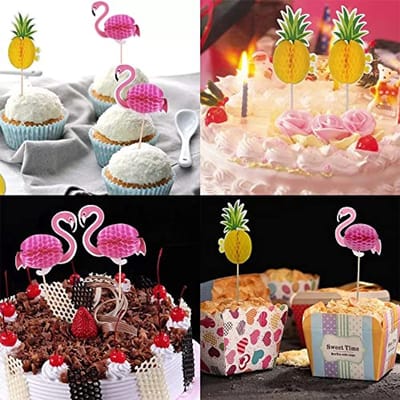 70 Stuks Cocktailparaplu's voor Feestdecoratie - Houten Cocktail Stick en Flamingo Honingraat