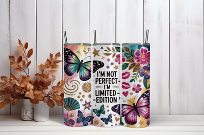 Thermosbeker I'm not perfect i'm a limited edition - 600 ml RVS Tumbler met Rietje - Cadeau - Schoolbeker - Antilek dop - Vaatwasserbestendig - Werkbeker - To go beker - Zomaar