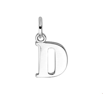 Zilver Gerhodineerde Hanger letter D 1319073