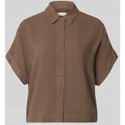 regular fit blouse van een viscose-linnenmix model 'VIVA'
