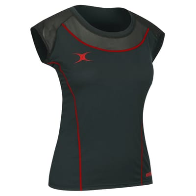 Gilbert Vixen T-shirt met ronde hals en slank model voor dames (Zwart, Rood)