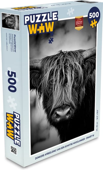 Puzzel Schotse hooglander - Licht - Portret - Natuur - Legpuzzel - Puzzel 500 stukjes