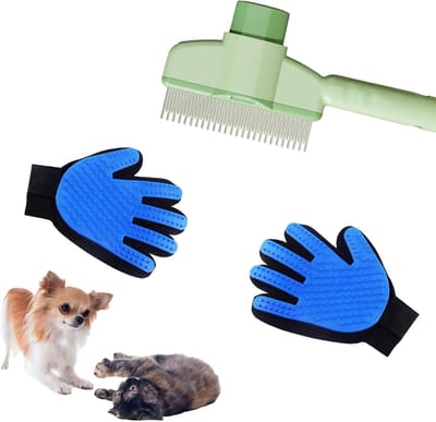 Comfortabele Dubbelzijdige Kattenhandschoenen voor Vachtverzorging, Zelfreinigende Borstel, Geschikt voor Katten en Honden, Huisdier Verzorging en Grooming Tools