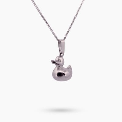 Pinchme Charms - Badeend Bedel – Humor & Herinnering in één - Echt zilver - Handgemaakt in Nederland - Luxe cadeauverpakking - Ketting Sieraden