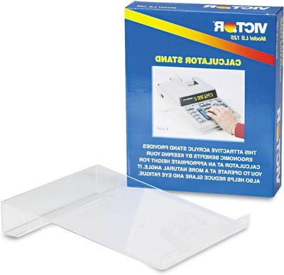 Rekenmachine Standaard - Calculator Houder - Ergonomisch Werken - Grote Hoek - 20 x 30 cm - Transparant