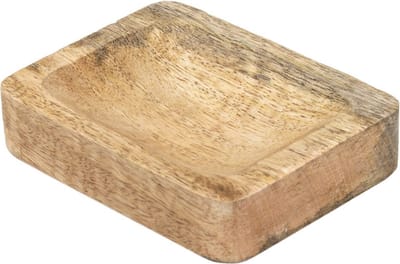 HomeBound by KY | Houten amberschaaltje rechthoek | 10,5x8x2,2cm | amberschaaltje hout