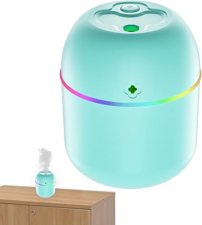 USB-mini-luchtbevochtiger: draagbare desktopdiffuser, elektrisch apparaat, ultrasone luchtbevochtiger met koude nevel, klein waterreservoir, compact apparaat voor op reis thuis