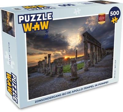 Puzzel Zonsondergang bij de Apollo-tempel in Pompeï - Legpuzzel - Puzzel 500 stukjes