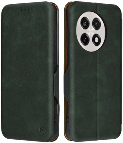 Hoesje geschikt voor OnePlus 13R - Techsuit Safe+ Book Wallet Case - Donkergroen