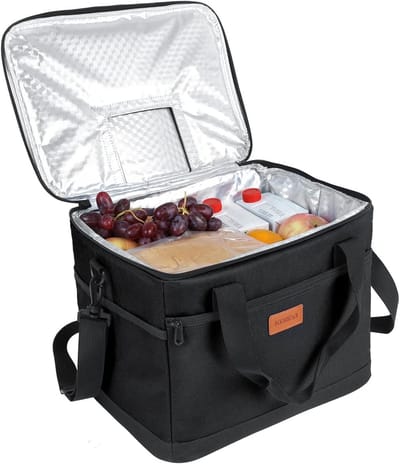 Zwarte Koeltas 30 Liter - Geïsoleerde Koelbox voor Reizen, Kamperen & Picknicken - Lekvrij met Draagriemen