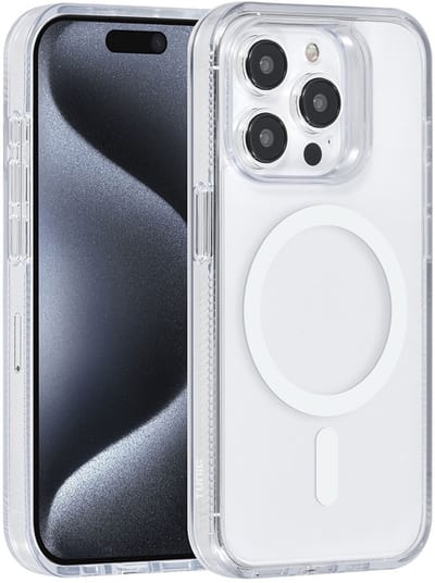 TUNIQ telefoonhoesje voor Apple iPhone 15 Pro - MagSafe siliconen backcover - Wit