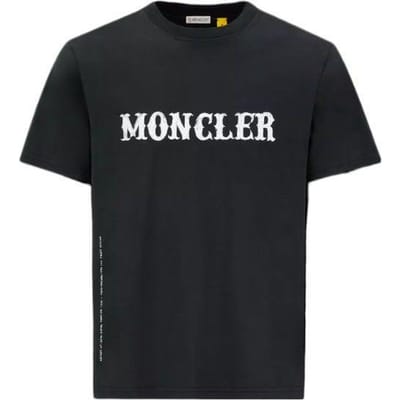 Moncler Hiroshi Fujiwara x Fragment Logo T-shirt Zwart Unisex Streetwear H209U8C00001M2350999 M black
