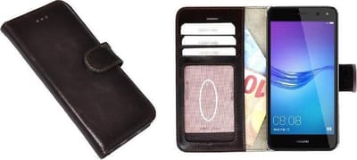 Wallet Bookcase Hoesje voor Huawei Y6 2017 - Fashion Bruin