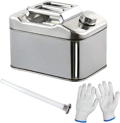 Draagbare Jerrycan - Brandstoftank Reserve - Brandstof Opslag - Roestvrij Staal 304 - 15 Liter - Metaal