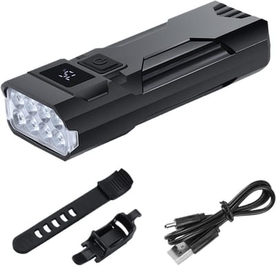 VHV - Fiets voorlamp - stuurverlichting voor fiets - USB oplaadbaar - 2 lichtstanden - grootlicht en dimlicht - voor fiets, e-step, racefiets en mountainbike