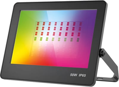 LED Breedstraler RGB met Afstandsbediening - Brinton Zentor - Dimbaar - 50 Watt - Aanpasbare Lichtkleur RGB - Waterdicht IP65 - Zwart